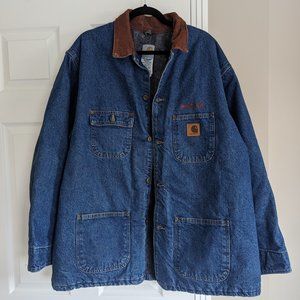 Carhartt Lined Bomber Work Jacket/Coat/Chore Denim Mens XL